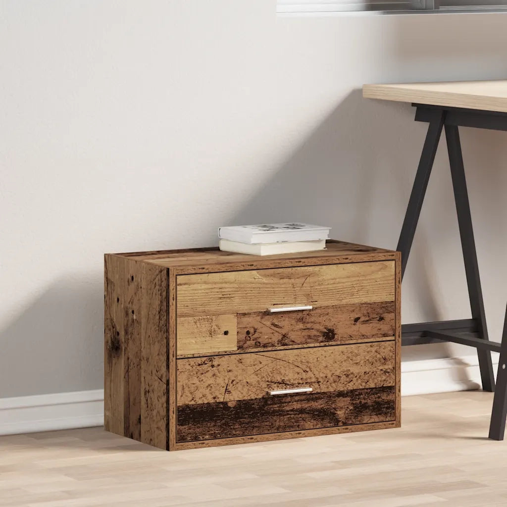 Armadio con 2 Cassetti Legno Antico 60x31x40 cm in Truciolato CFW7530967