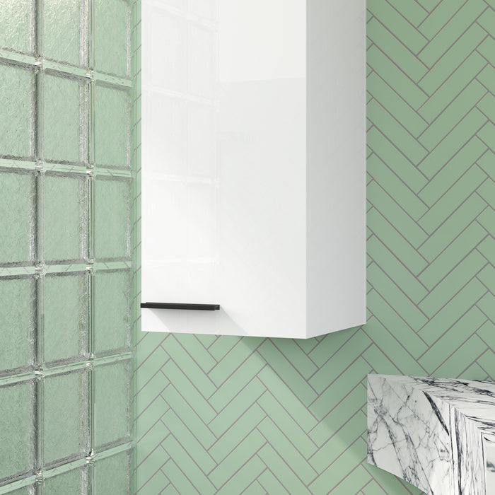 Pensile da Bagno Armadietto a 1 Anta con Ripiani 30x32x73 cm Bianco