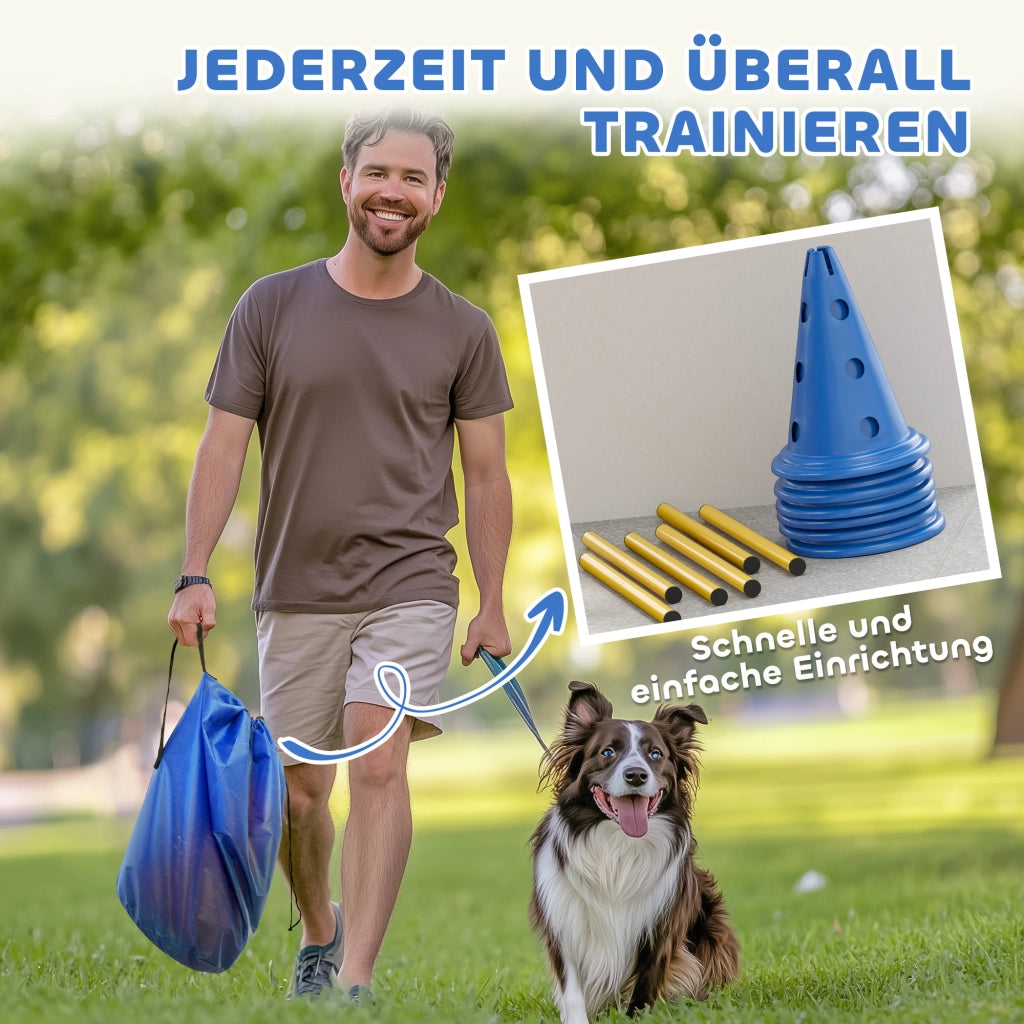 Set Agility per Cani ¨C Zephmum ¨C 6 Coni 3 Ostacoli Borsa Trasporto