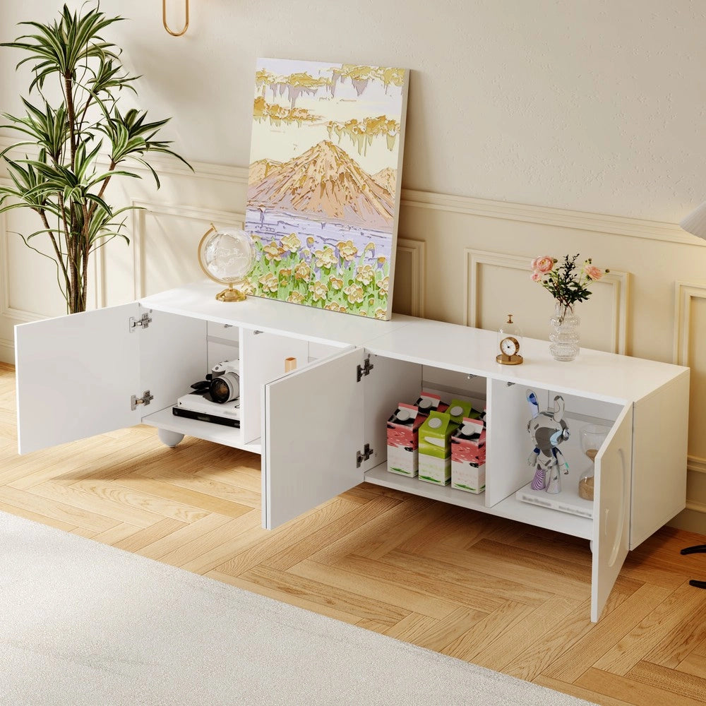 Mobile TV Basso ¨C Xylo ¨C Bianco, Legno, 180x38x50 cm