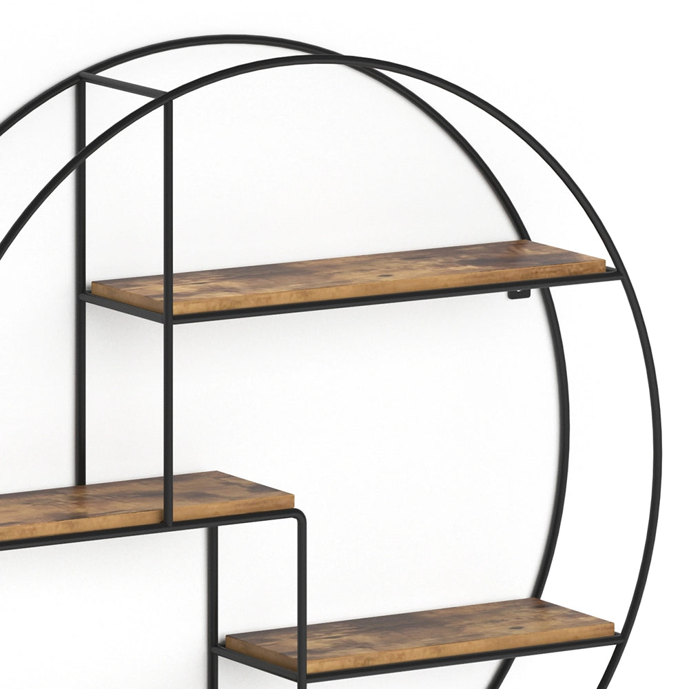 Vicco Libreria da parete Legno antico 55 x 55 cm Rotondo