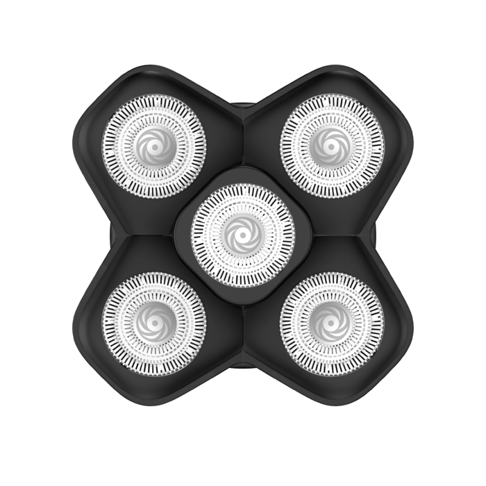 Rasoio elettrico rotante ricaricabile IPX7, 5 testine flottanti e display LED, autonomia 90 min per rasatura testa e barba - Sogo