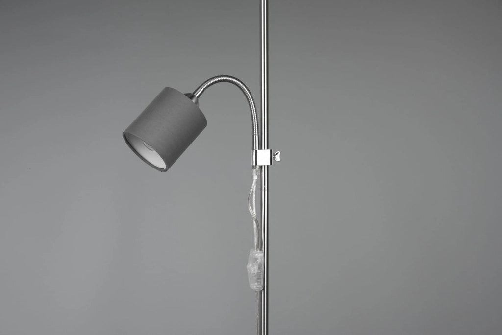 Lampada da terra OWEN argento 2 luci E14/E27 RL 160cm