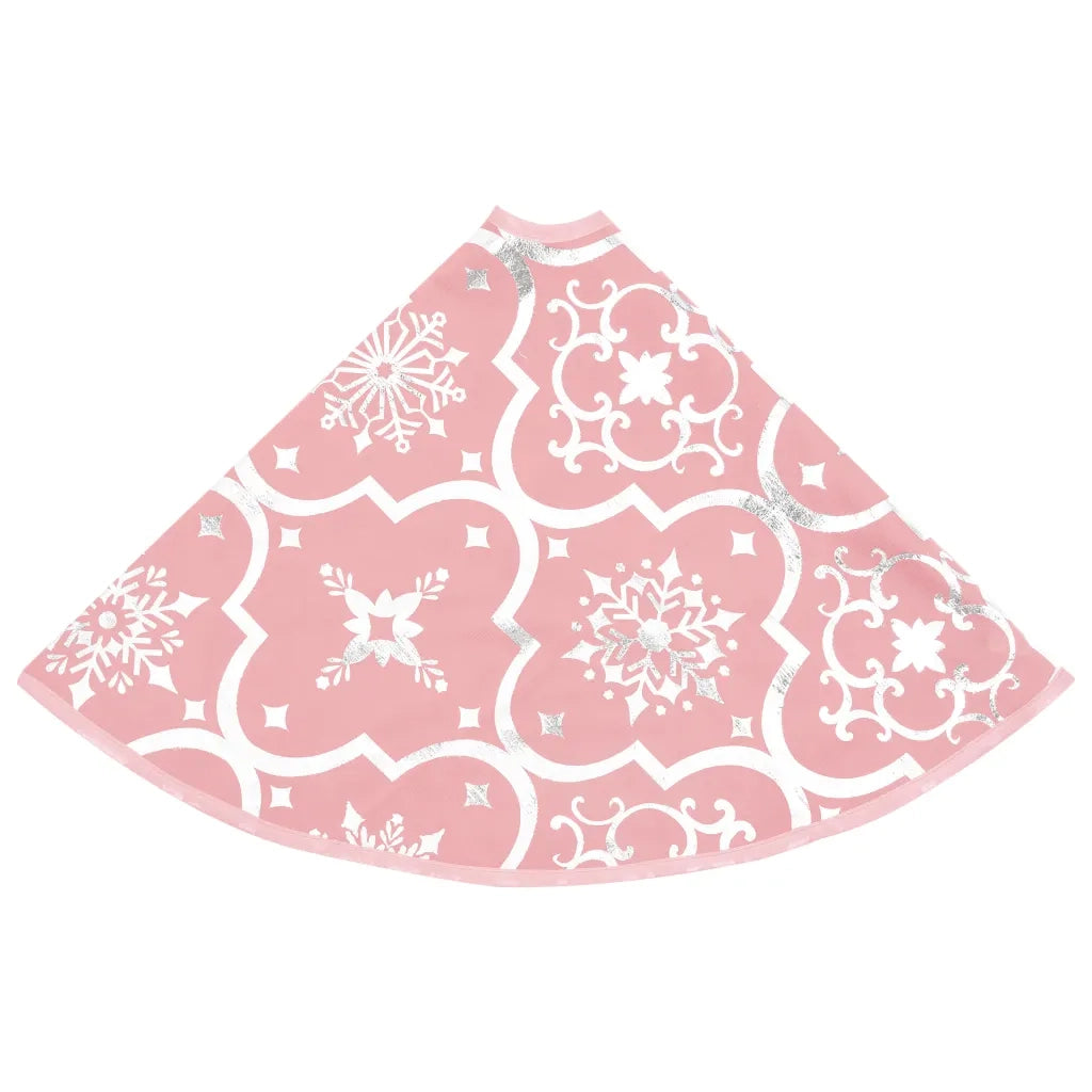 Gonna Albero Natale Raffinata con Calza-Decorazioni natalizie Rosa Tessuto 150 cm