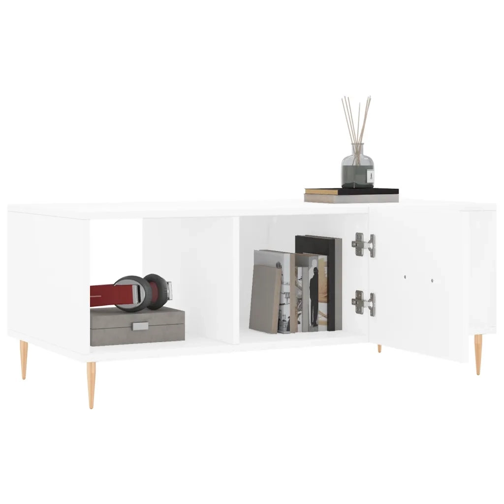 Tavolino da Salotto Bianco 102x50x40 cm in Legno Multistrato 829284