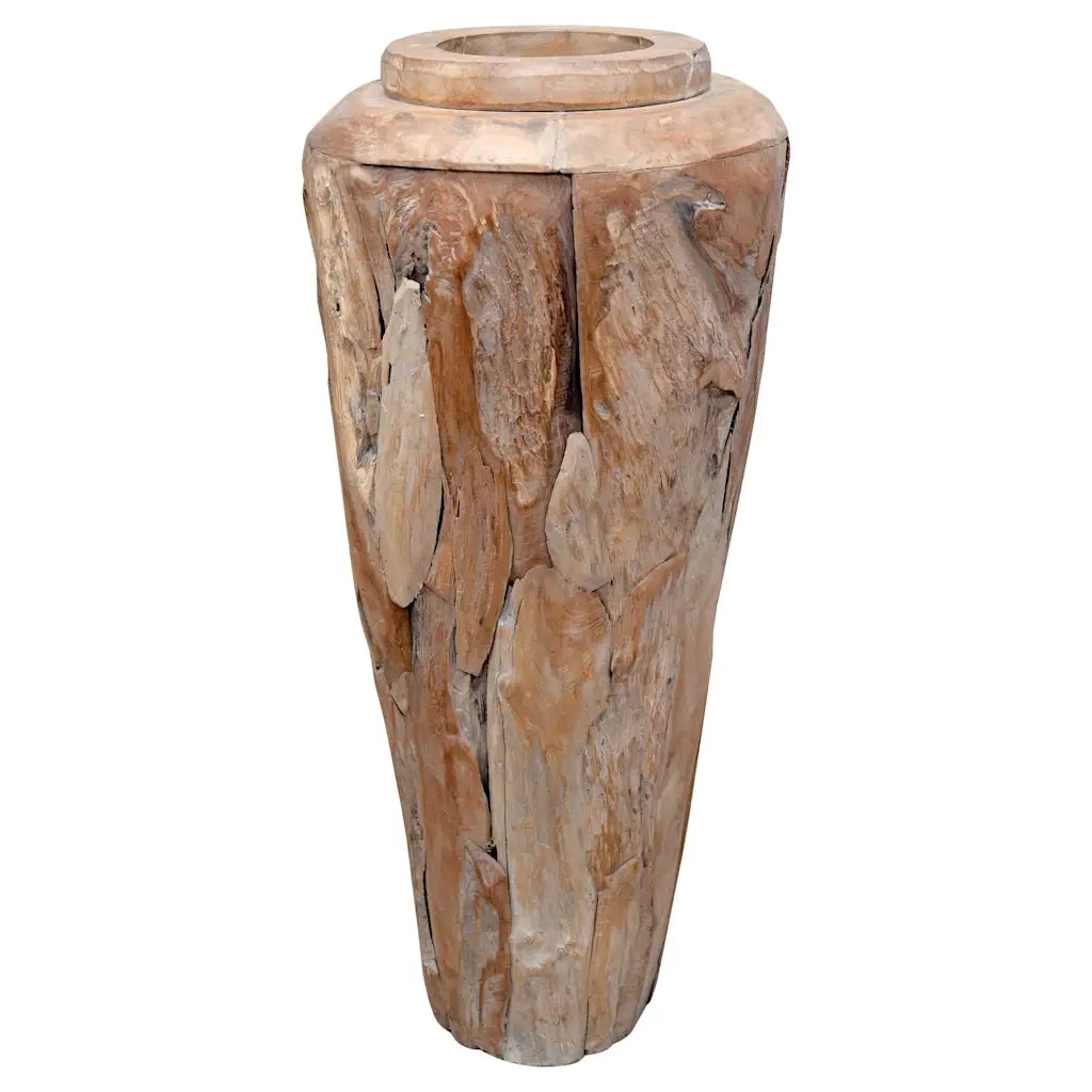 Vaso Decorativo-Fioriera 40x100 cm in Legno Massello di Teak