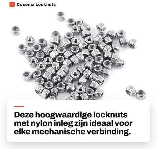Borgmoer Zeskant con Inserzione in Nylon - RVS 304 - M2 - 100 Unità - Resistente ai Colpi e alle Vibrazioni