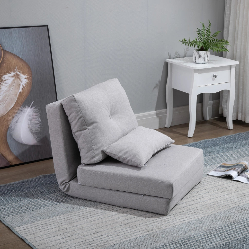 Letto a terra con materasso pieghevole ¨C zephmum ¨C grigio 60x80x56 cm