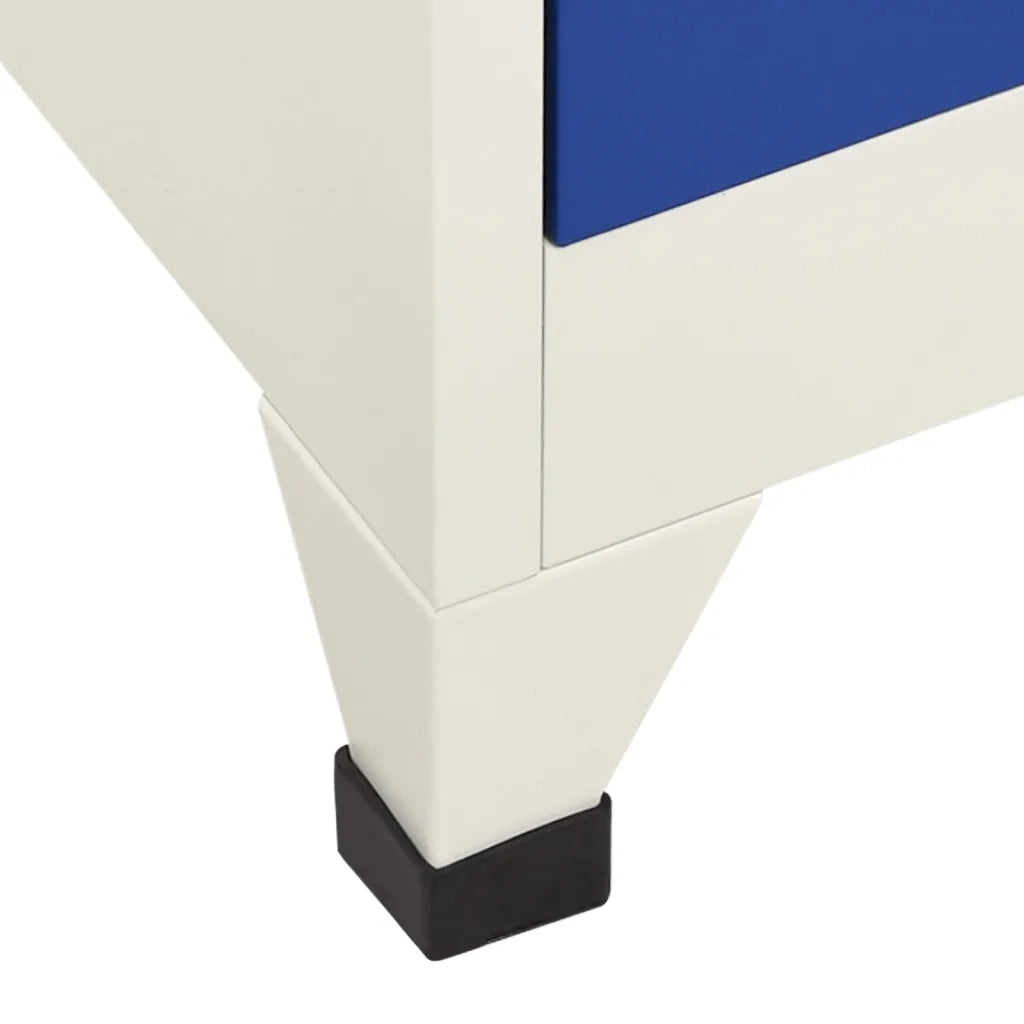 Armadio da ufficio moderno con serratura dimensioni 90 x 45 x 180 cm con 9 ante chiudibili a chiave in acciaio grigio codice 02_0047022.