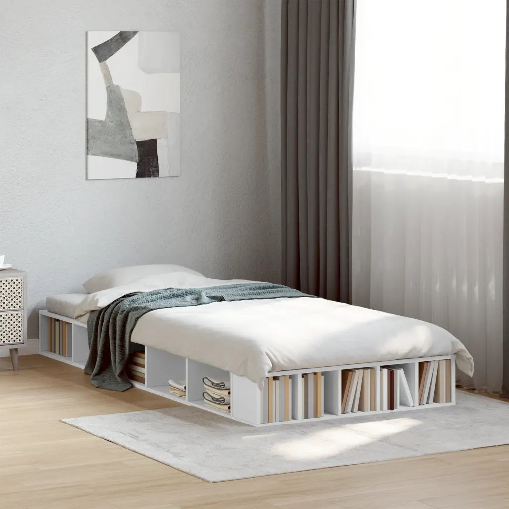 Giroletto-Struttura Letto Bianco 90x190 cm in Legno Multistrato 418484