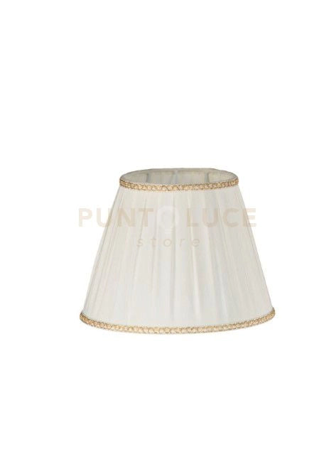 TC 3028 PARALUME PLISSE' DM.25CM AVORIO E ORO ATTACCO E14