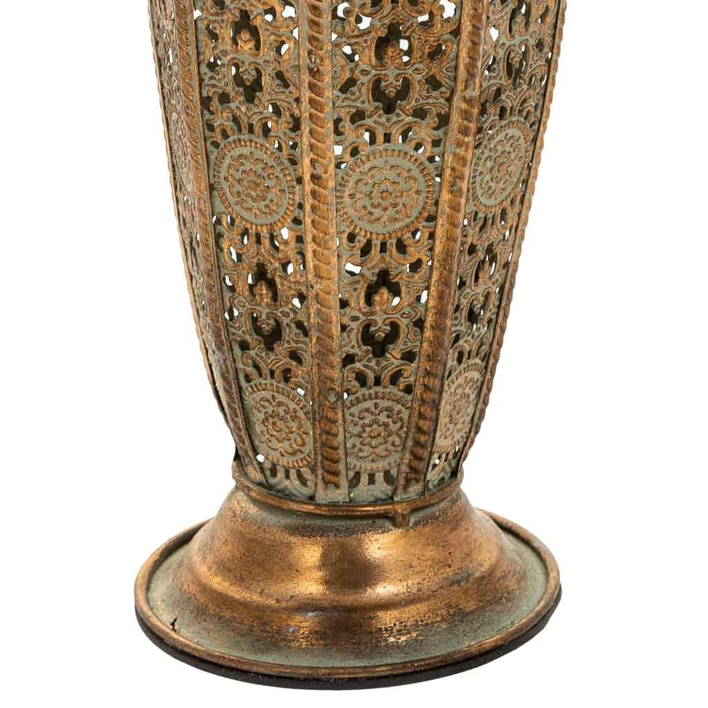 Vaso in metallo dorato 15,5x11,5x34h