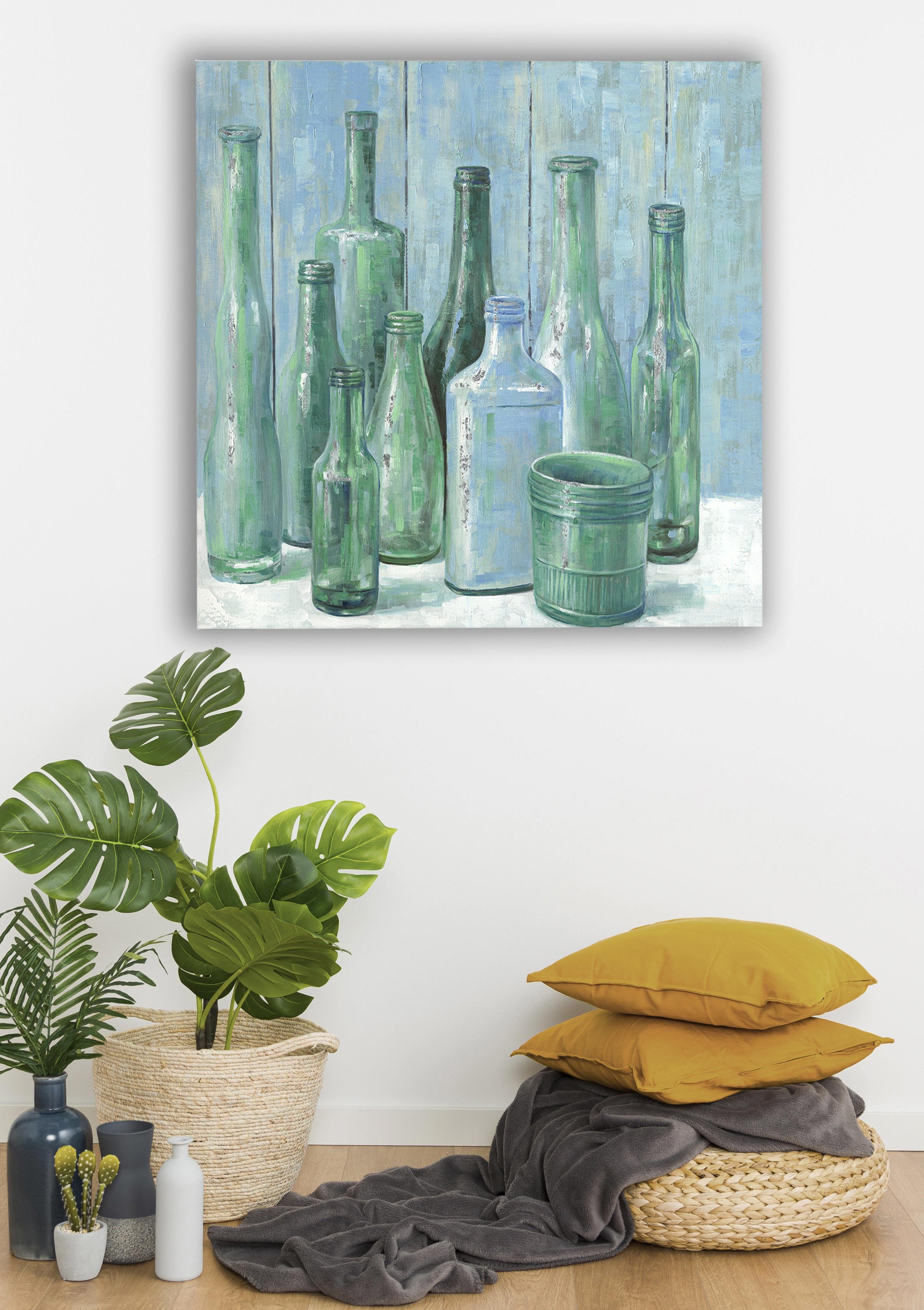 Quadro con 2 Bottiglie Dim 100x100 cm