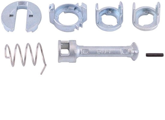 Set di riparazione per serrature porta - Anteprima metallica - E46 3 serie 1998-2005 - 7 componenti - Estensione della durata - Produttore professionista - Cilindro serratura porta