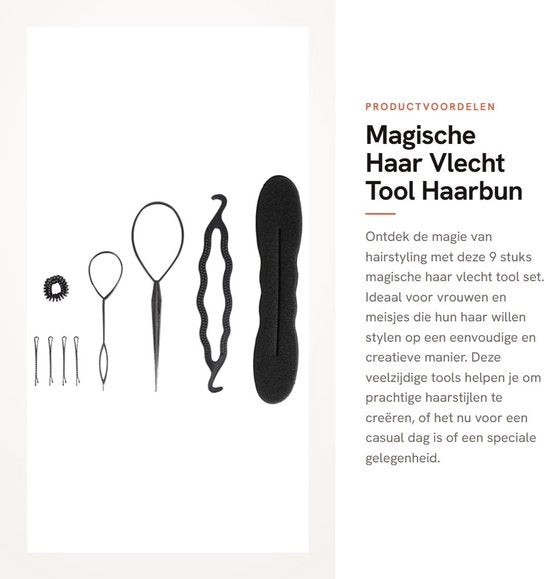 Set di strumenti per la pettinatura del capello - Crea il tuo chignon magico