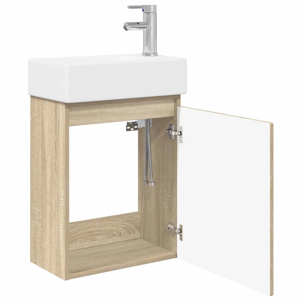 Mobile bagno con rubinetto Rovere Sonoma 45,5 x 22,5 x 84 cm