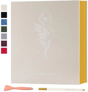 Album fotografico a 80 pagine - autoadesivo - scrapbook - pagine magnetiche - per 400 foto 6x4 pollici - copertina di lino - inclusa penna e raschiatore