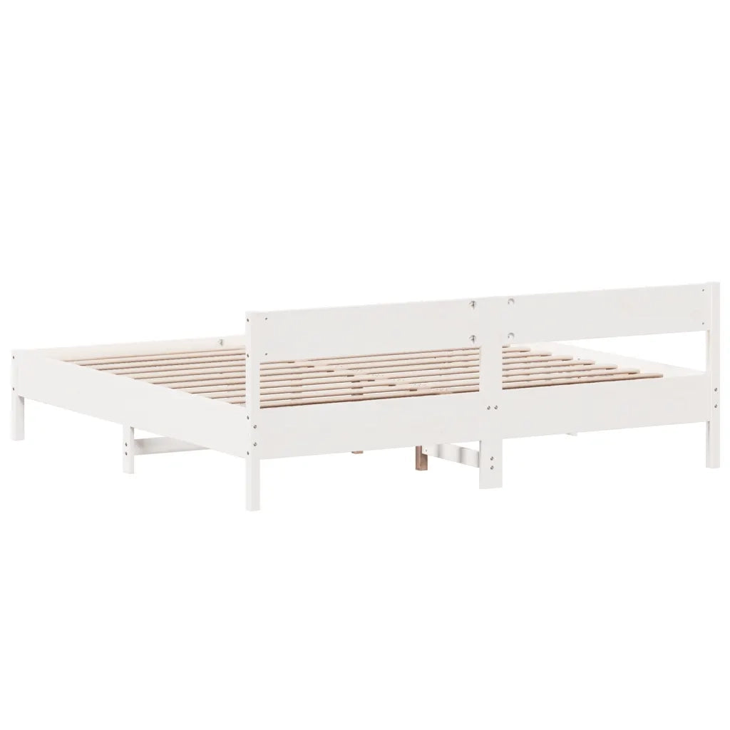 Giroletto senza Materasso Bianco 200x200 cm Legno Massello Pino 3216210