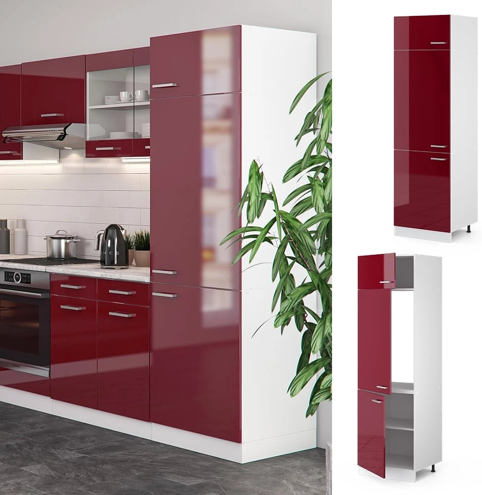 Armadio frigorifero R-Line, Rosso lucido, 60 cm, per la libera combinazione all'interno di sistemi cucina modulari