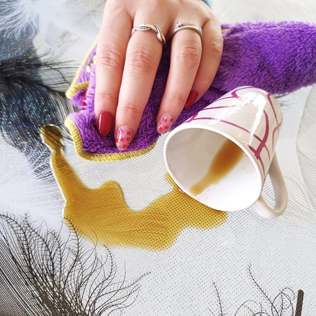 Tovaglia Trasparente Decorata Glitterata Pellicola Pvc 100x320 Cm Tavolo Antimacchia Spessa Piume (A)