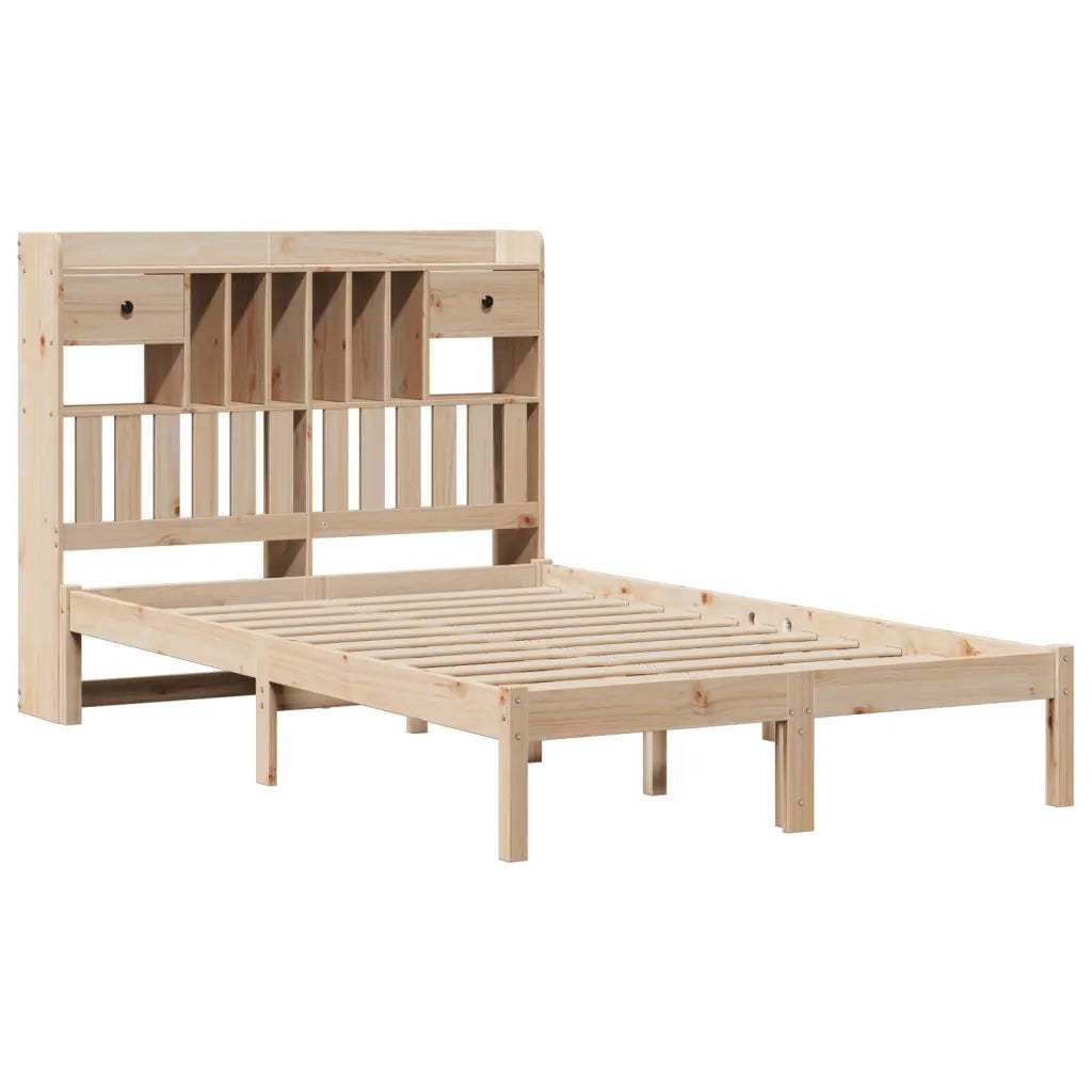 Letto Libreria senza Materasso 135x190 cm in Legno di Pino 3321616