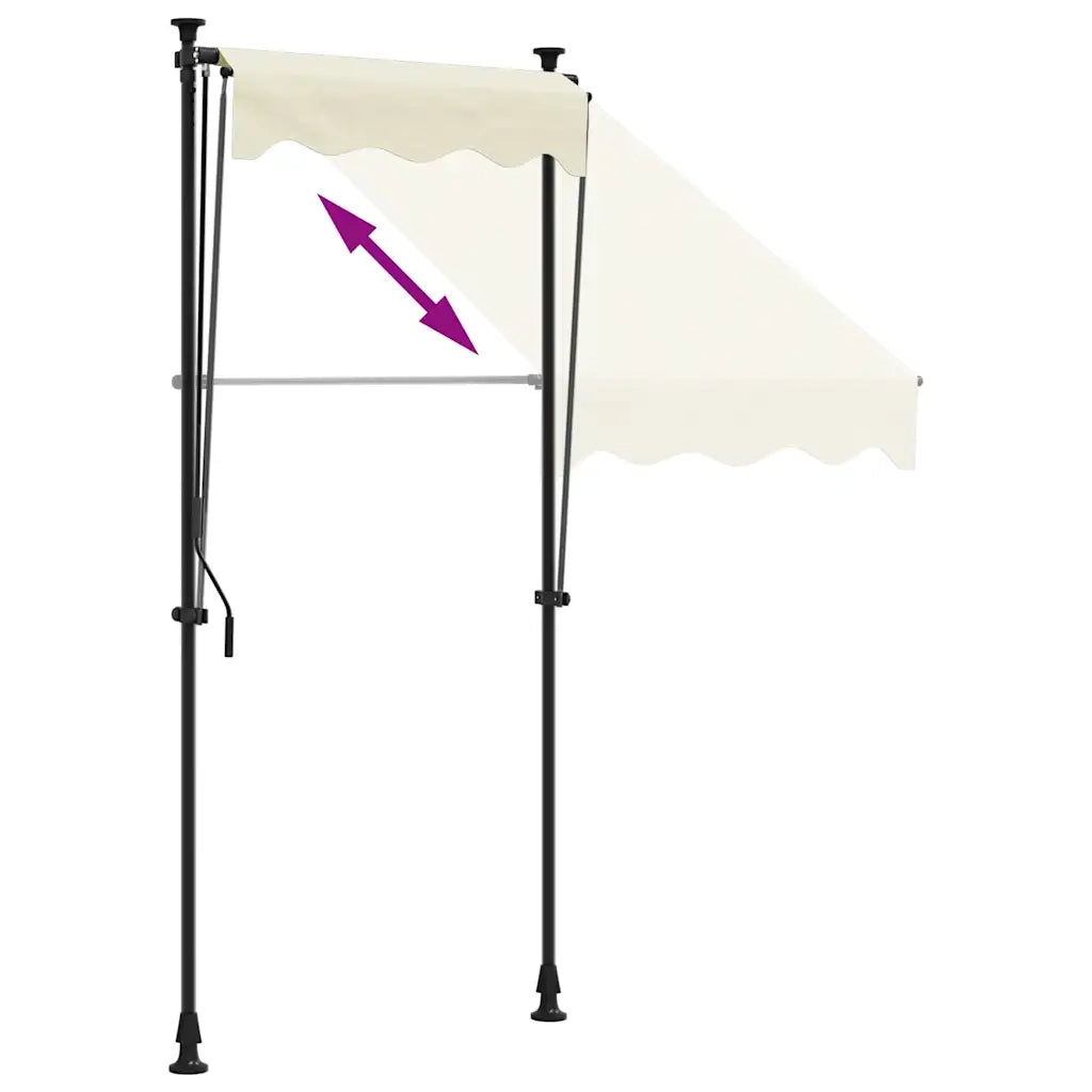 Tenda da Sole Retrattile Crema 100x150 cm in Tessuto e Acciaio 368743