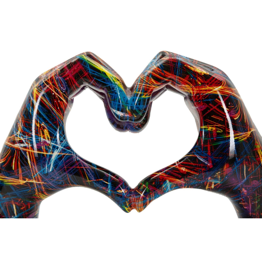 Scultura Cuore 26, Multicolore, Poliresina, 25x7,5x13,5 cm