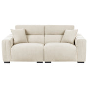 Divano moderno in tessuto a 3 posti in beige chiaro con cuscini Rivestimento resistente all'acqua morbido