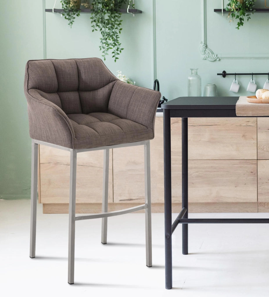 Barhocker Damaso E Stoff mit 4-FuЯ Gestell