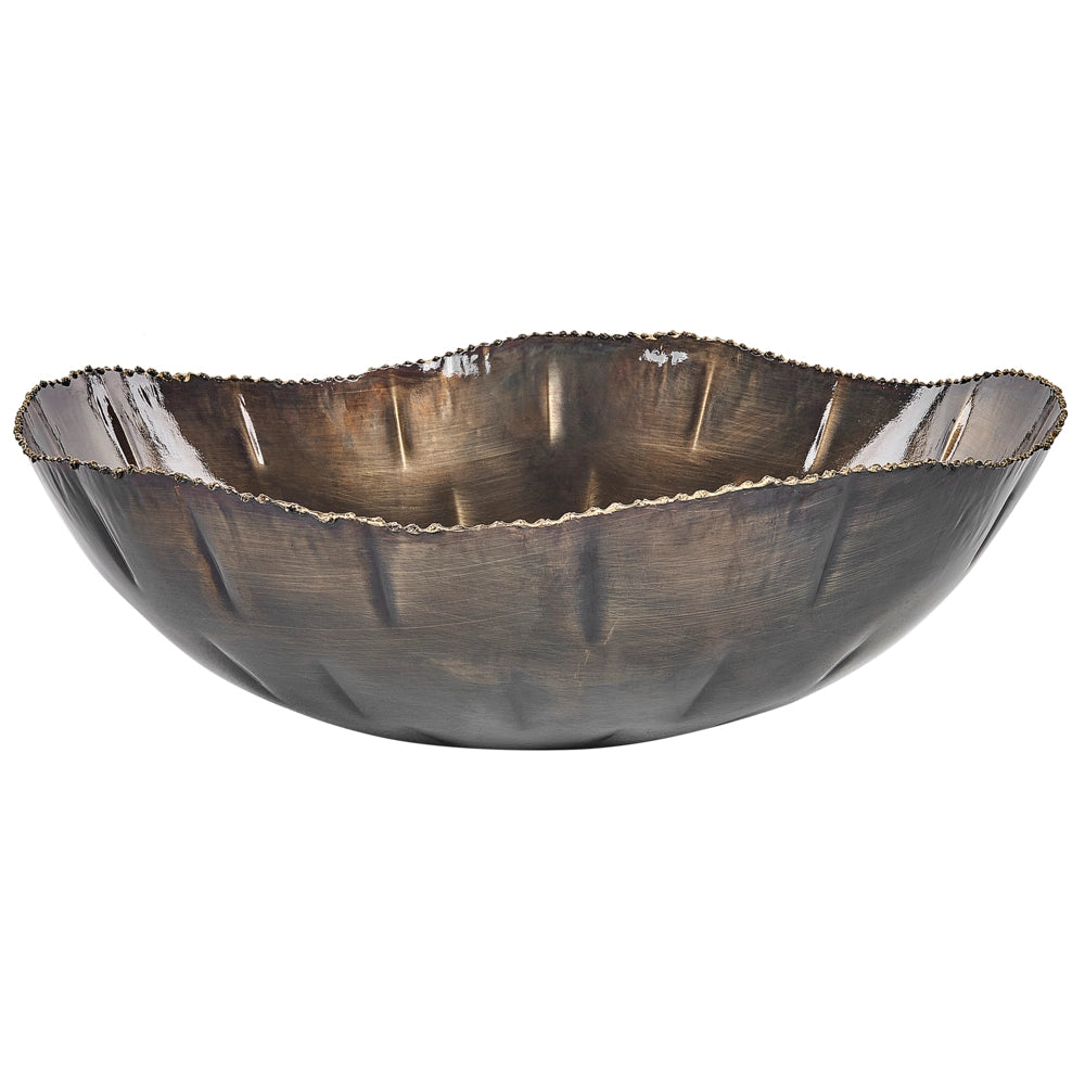 Set di 3 vassoi decorativi in metallo d'ottone con finitura anticata Design rotondo per vassoi d'accento