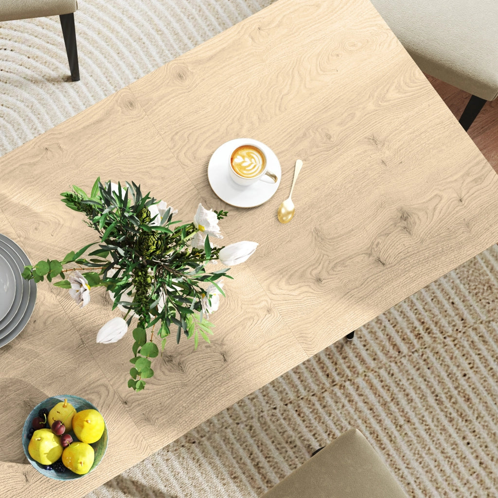 Tavolo da pranzo - estraibile 120/160x75 cm - gambe in acciaio - per 6-8 persone - colore naturale