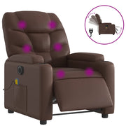 Poltrona Massaggiante | Sedia Relax Elettrica Marrone in Similpelle