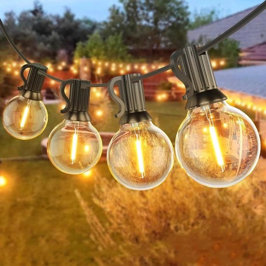 Cavo di Illuminazione per Esterno - Luce Bianco Calda per Giardino - 15M Lunghezza - IP45 Impermeabile - 250+1 Lampade