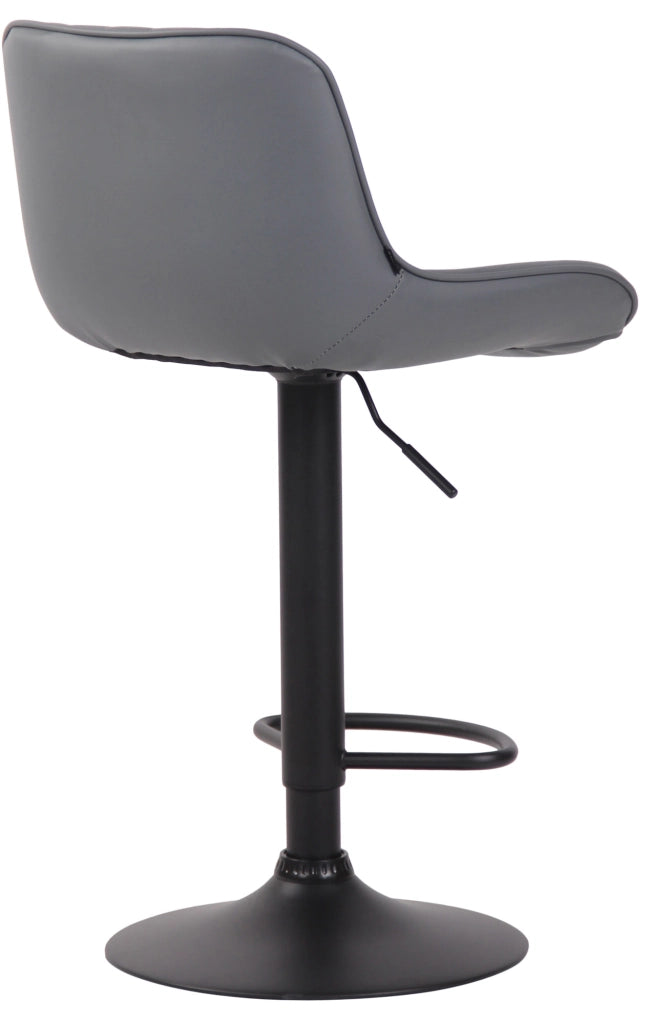 Sgabello Lentini in similpelle con poggiapiedi grigio,nero