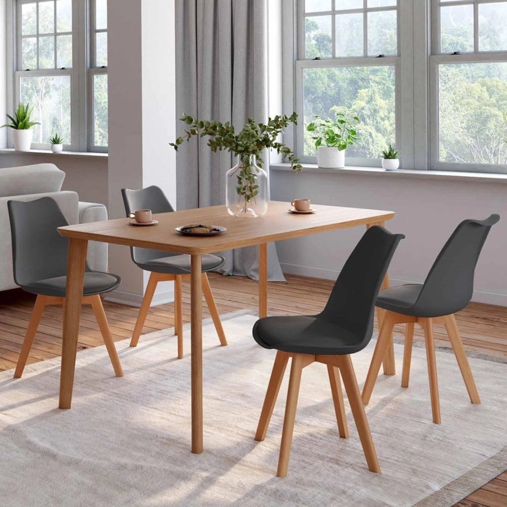 Set di 4 sedie da pranzo grigio scuro SARA