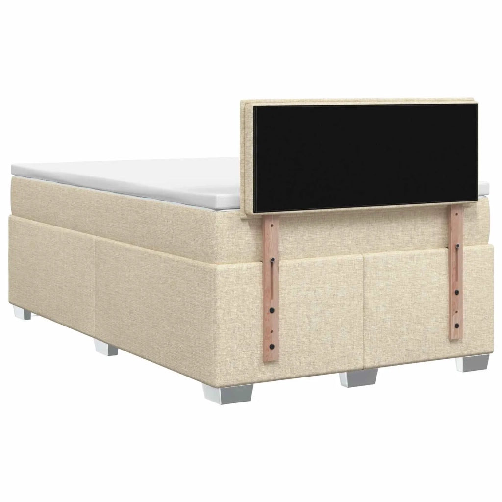 Letto box spring con materasso Crema 120 x 190 cm Tessuto 3450430