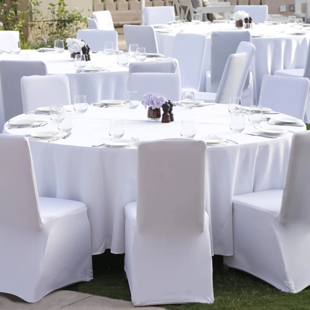 Set di 50 coprisedia universali, colore bianco, per feste, matrimoni e celebrazioni