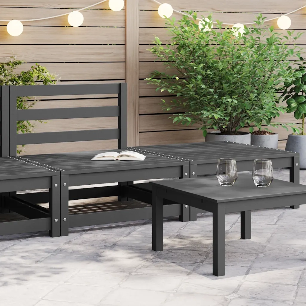Set Divani da Giardino 2 pz Grigio in Legno Massello di Pino 805697