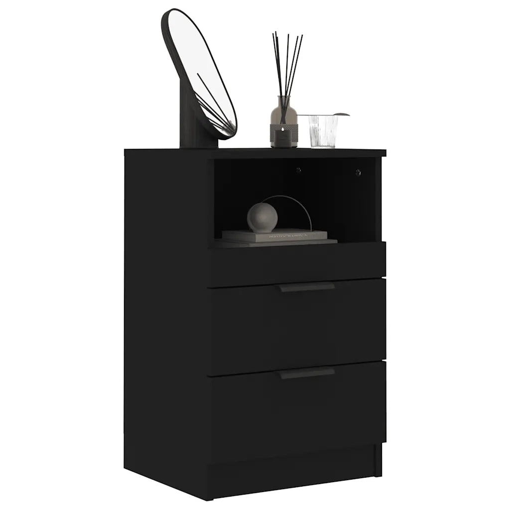 Comodino Nero in Legno Multistrato cod mxl 31196