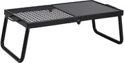 Barbecue a carbone - Tavolo barbecue da campeggio - Portatile - Dimensioni 57 x 28,5 x 23 cm - Fino a 300 °C - Incluso griglia e piatto griglia - Per campeggio e giardino