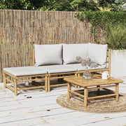 Set Salotto da Giardino 3pz con Cuscini Grigio Chiaro BambÃ¹cod mxl 100273