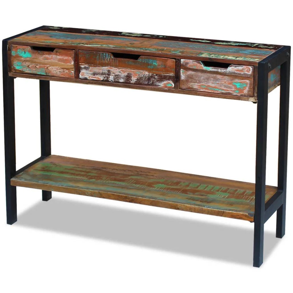 Buffet credenza mobiletto consolle mobile contenitore con 3 cassetti legno massello di recupero 4402007