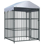 Gabbia per cani da esterno recinto per animali parco per cani da esterno con tetto per cani 150 x 150 x 210 cm 02_0000323