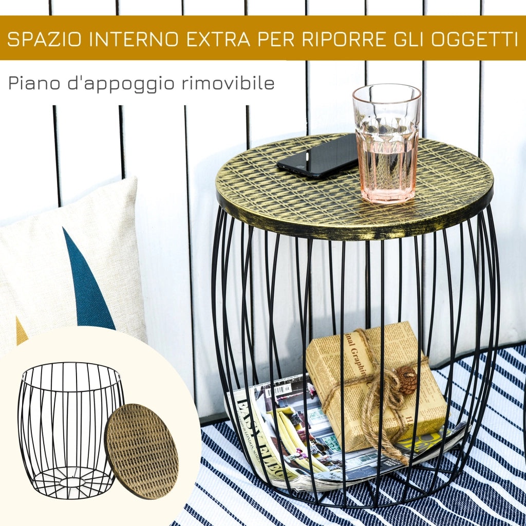 Set Tavolini Impilabili da Giardino ¨C Zephmum ¨C Nero Bronzo Metallo