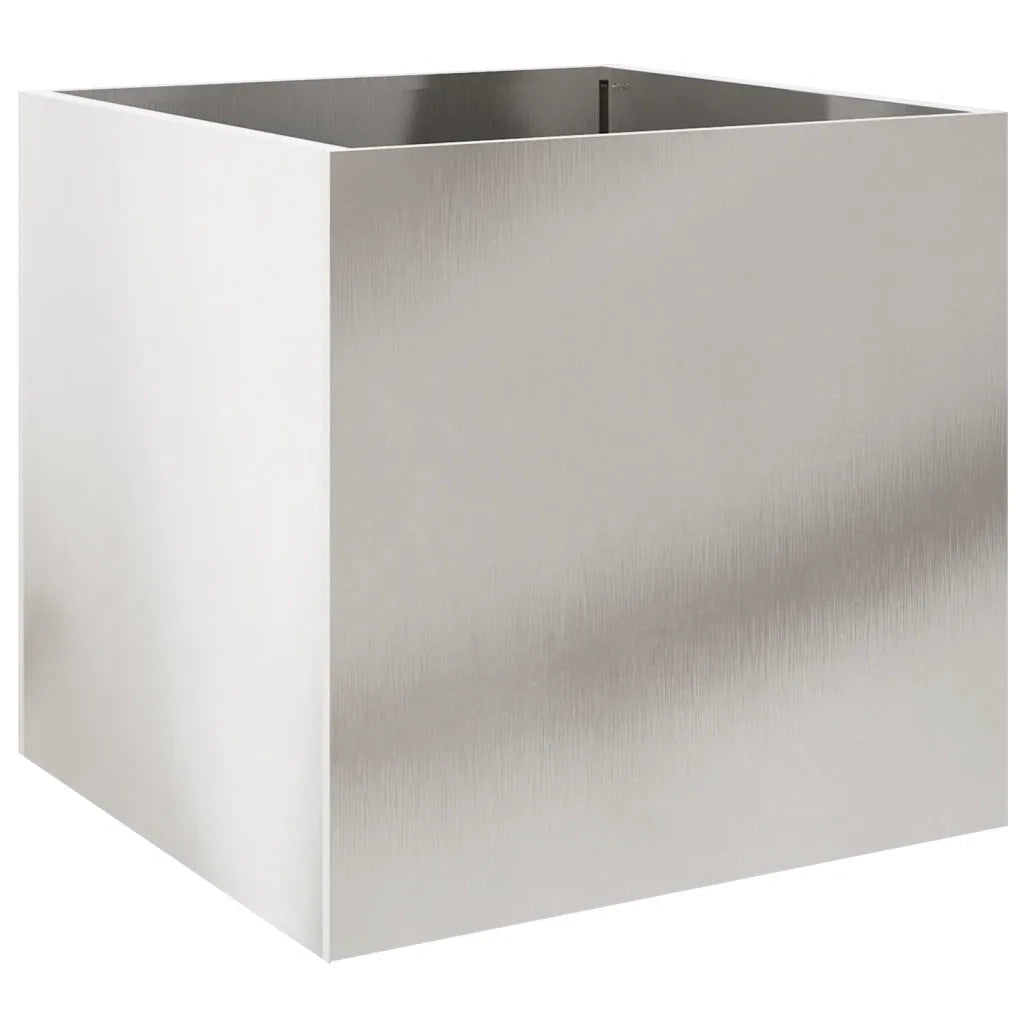 Fioriera | Cassetta per fiori | Vaso Argento 49x47x46 cm in Acciaio Inox