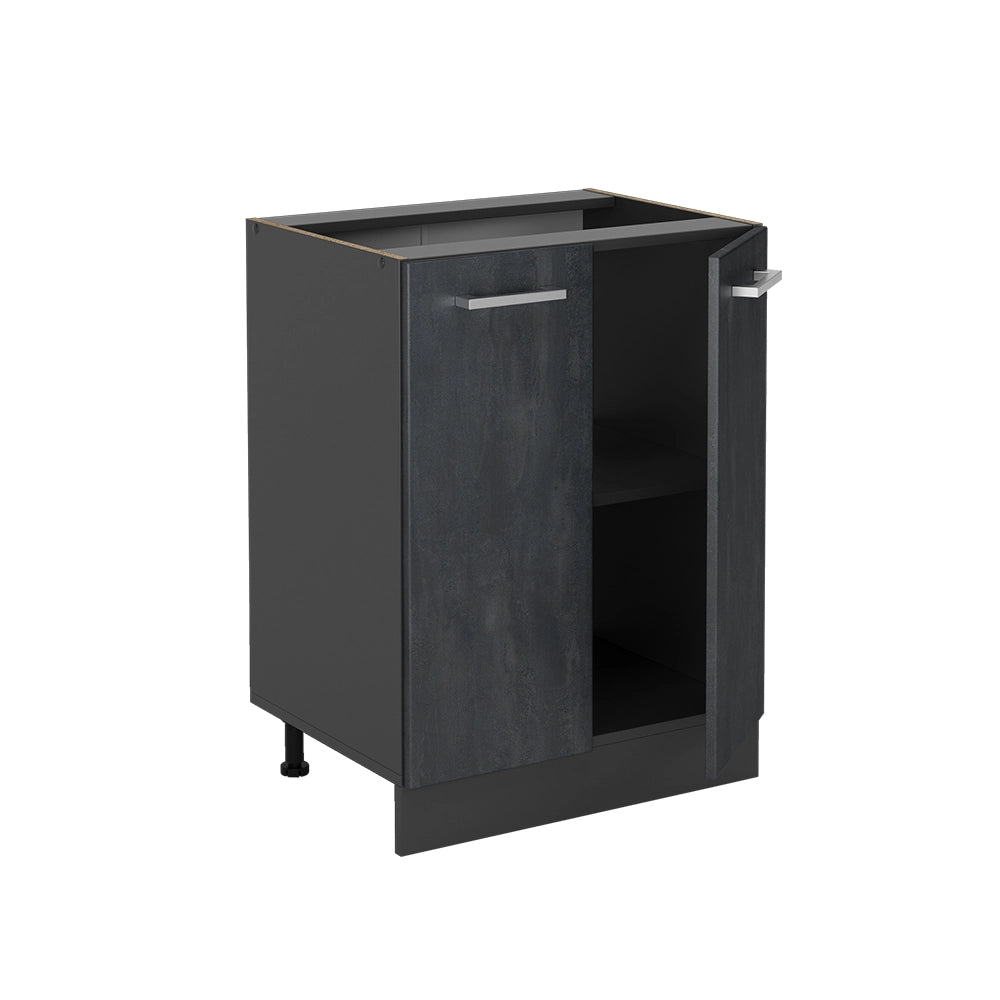 Mobiletto base cucina R-Line Calce nera/Antracite 60 cm senza piano di lavoro Vicco