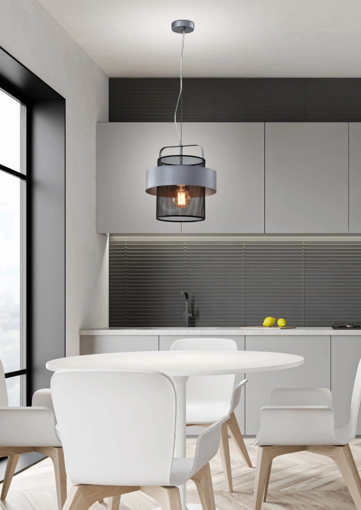 Lampada a sospensione Candellux FIBA Ø30 nero E27 40W