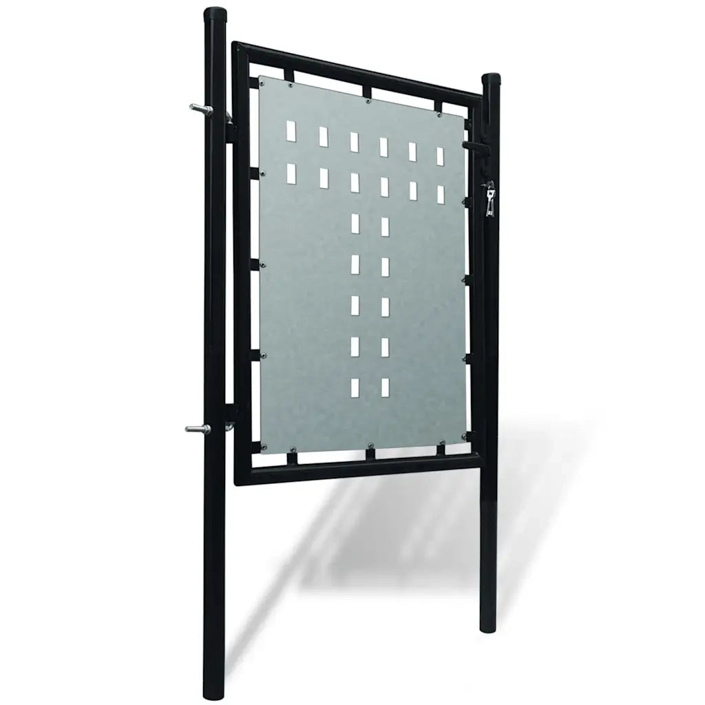 Cancello per Recinzione a una Porta Nero 100x75 cm 141684