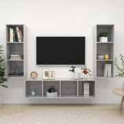 Set Porta TV 3 pz Grigio Cemento in Truciolato  cod mxl 20802