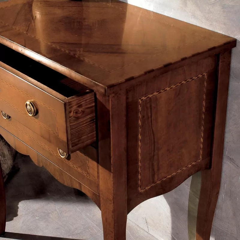 Cassettiera classica 2 cassetti legno bassano 65x40x80 - Mobili 2G